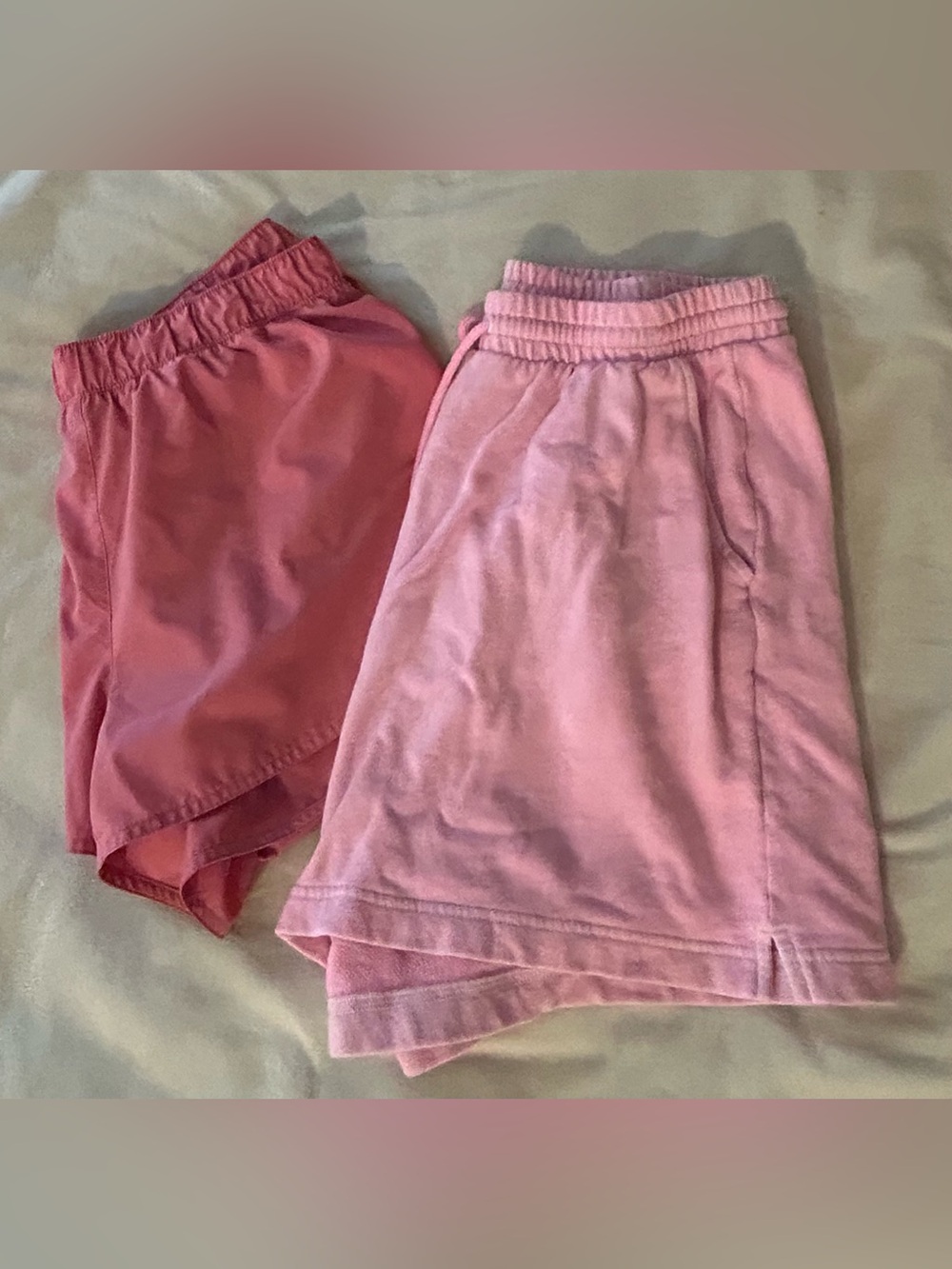Old Navy Pink Athletic Shorts & Sweat Shorts Duo - Light and Dark Pink, size LG